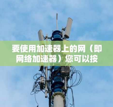 要使用加速器上的网(即网络加速器)您可以按照以下步骤操作