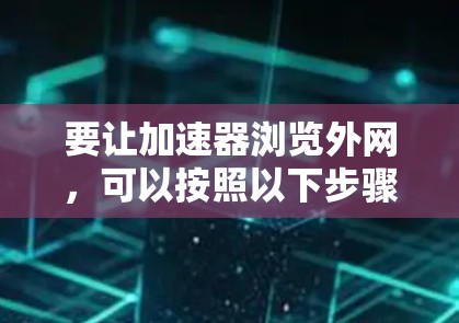 要让加速器浏览外网,可以按照以下步骤操作 要让加速器浏览外网,可以按照以下步骤操作