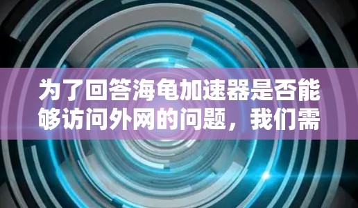 为了回答海龟加速器是否能够访问外网的问题，我们需要考虑其设计、功能和网络连接方式。以下是逐步的解释