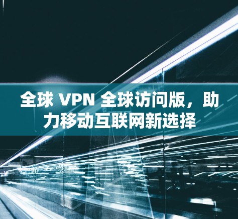 全球 VPN 全球访问版,助力移动互联网新选择 全球 VPN 全球访问版,助力移动互联网新选择