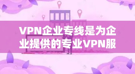 VPN企业专线是为企业提供的专业VPN服务，旨在保障企业内部数据的安全传输和访问。以下是对该服务的详细分析